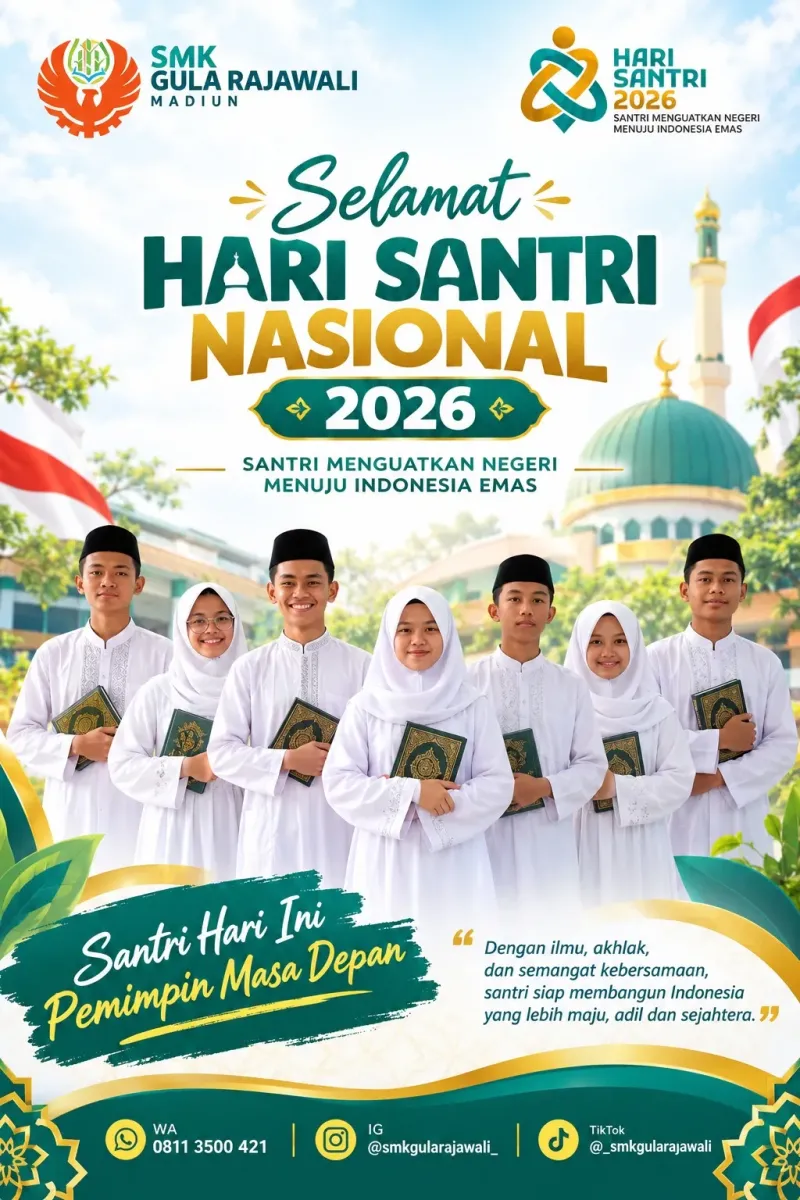 Menyambung Juang Merengkuh Masa Depan: Peringatan Penuh Khidmat Hari Santri di SMK Gula Rajawali Madiun